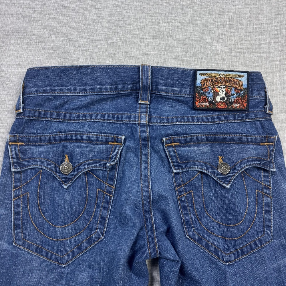 True Religion Vintage Straight Leg Jeans Mens 31x30 Blue‎ Made USA Flap MQ2859Y9